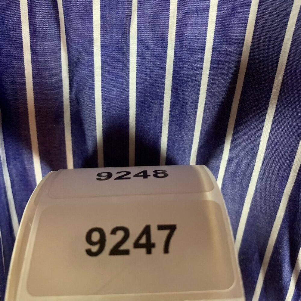Karen Kane Easywear Women's Blue Striped Long Sleeve Button Up Shirt Size L 9247 - Picture 7 of 7